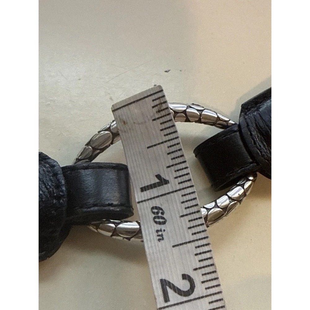 VTG NWOT Brighton Black Leather O Ring Belt Silver Snake Tone Hook B60263 Sz 38 - Picture 12 of 12